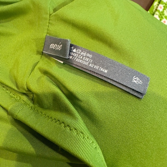 Aerie‎ green floral bandeau high cut cheeky 2 piece swimsuit XS Xsmall - Picture 5 of 5